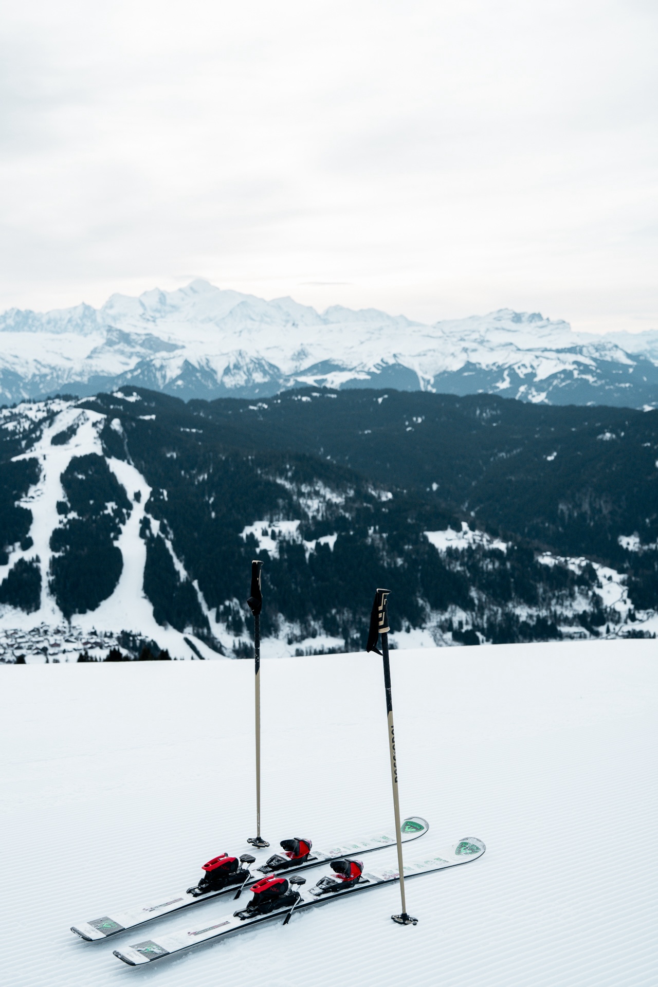 Station des Gets dans les Portes du Soleil avec vue sur le Mont Blanc
