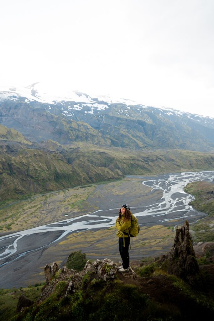 Panorama depuis Valahnjúkur en Islande.
